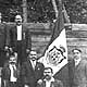  Italian men's society members, [Ordine Indipendente Fior D'Italia], Crowsnest Pass area, Alberta.  Photo courtesy of Glenbow Archives.