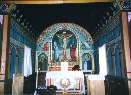 Altar at the Dunvegan Mission.