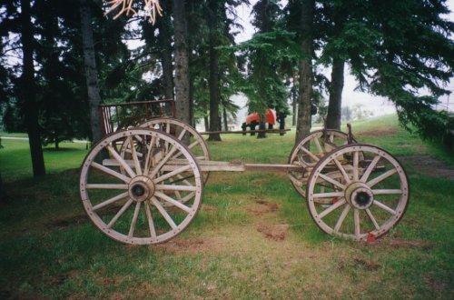 Red River Cart at Father Lacombe Chapel