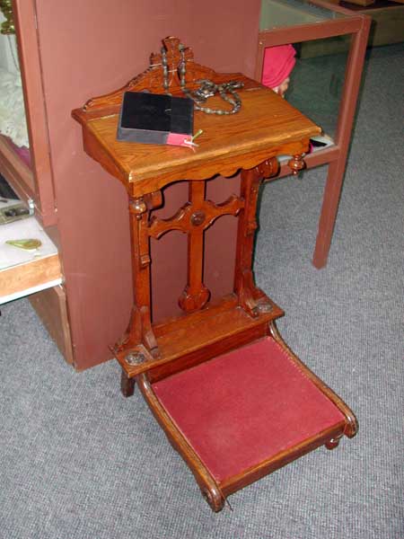 Old confessional stand, top view