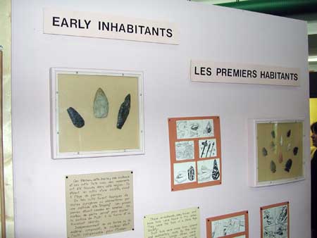 A display of Aboriginal arrow heads and other tools