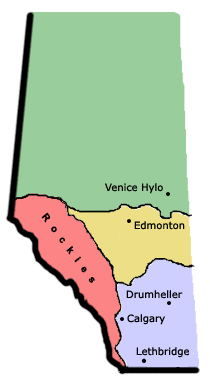 Map of Alberta. Artwork by the Heritage Community Foundation.